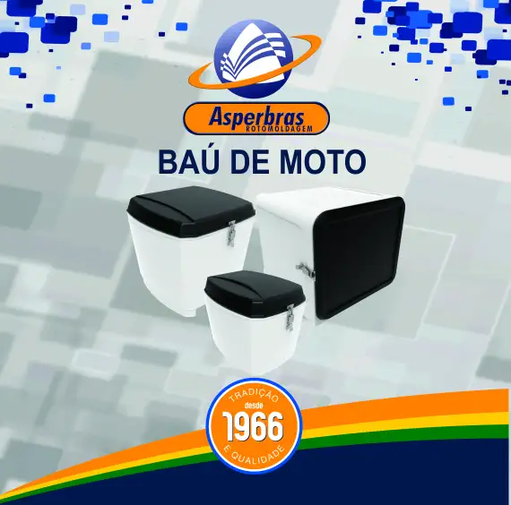 Baú De Moto Alta Resistência 90L Branco Rotomoldado