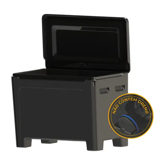 Caixa Térmica 360L Preta Sem Dreno